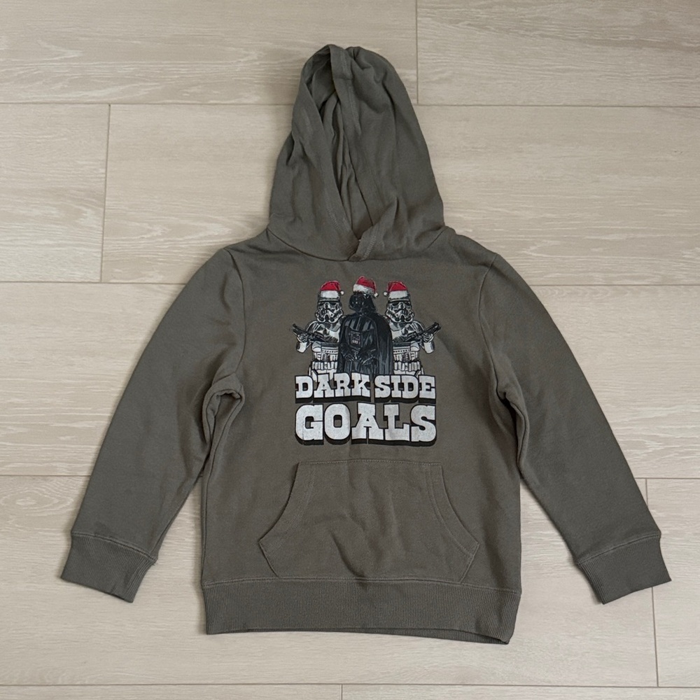 ✨ Star Wars Kids 'Dark Side Goals' Christmas Graphic Hoodie - Gray